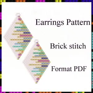 Earrings beading pattern Brick stitch pattern