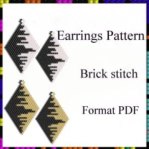 Brick stitch beaded earring pattern