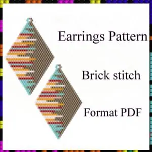 Earrings beading pattern Brick stitch pattern
