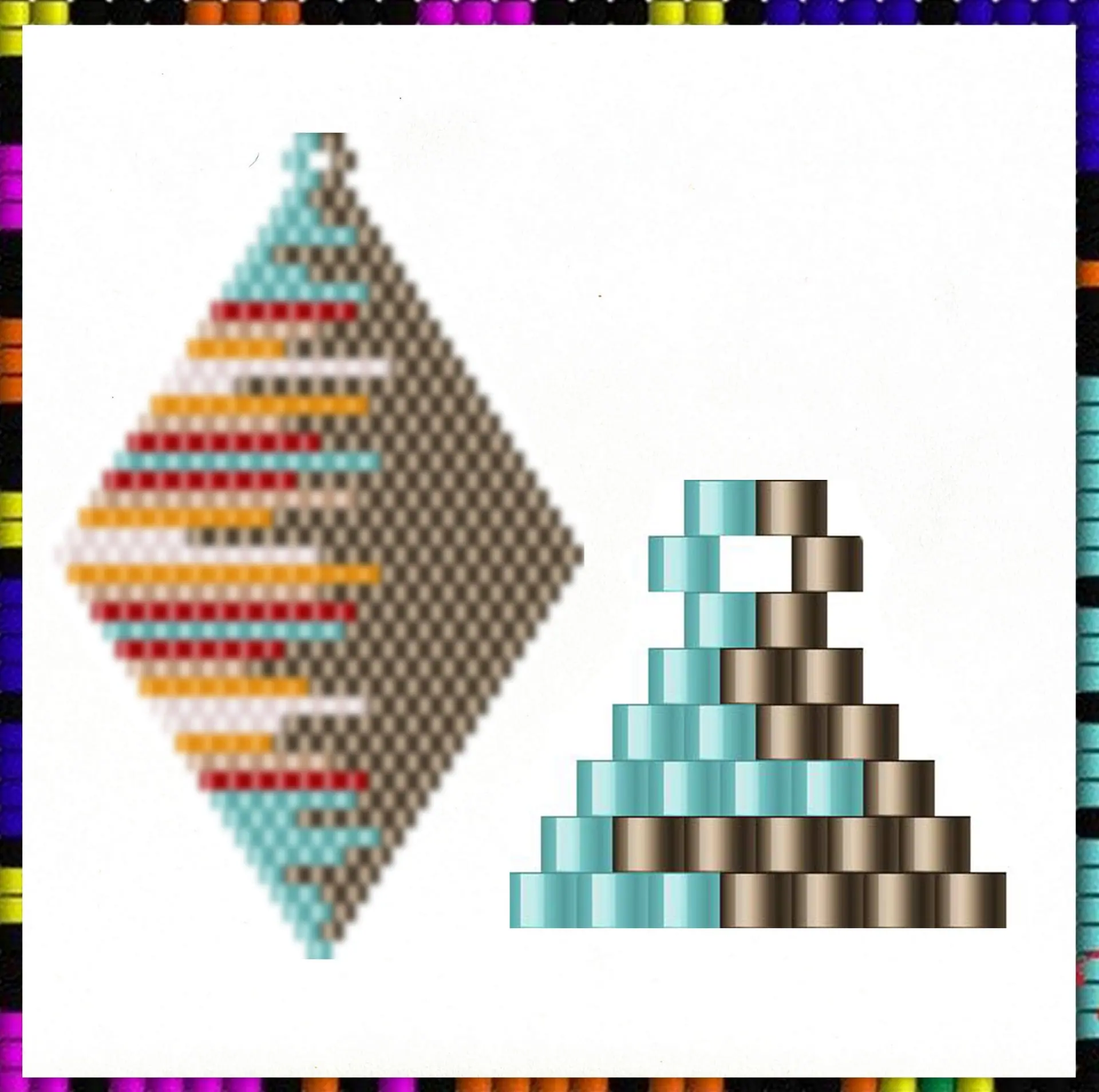 Earrings beading pattern Brick stitch pattern PDF file 2 Earrings beading pattern Brick stitch pattern