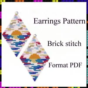 Earrings beading pattern Brick stitch pattern