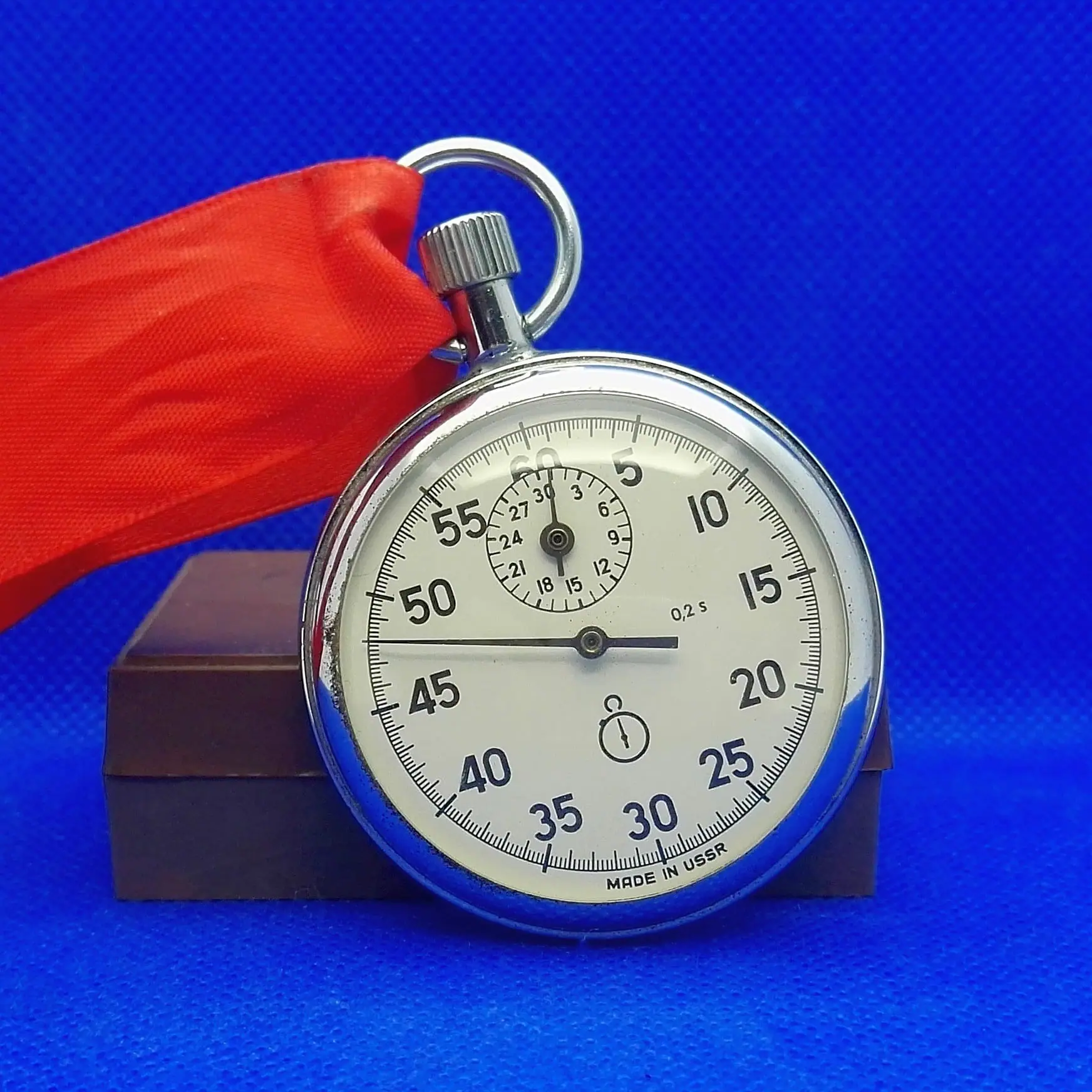 Soviet Stopwatch AGAT. Vintage Button Mechanical Stopwatch USSR