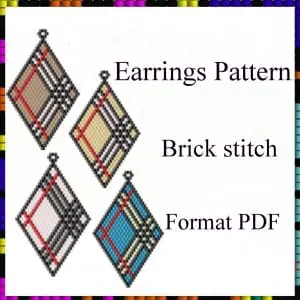 Brick stitch Earrings beading pattern