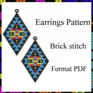 Brick stitch beaded earrings pattern