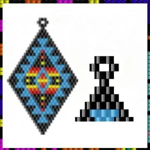 Brick stitch beaded earrings pattern