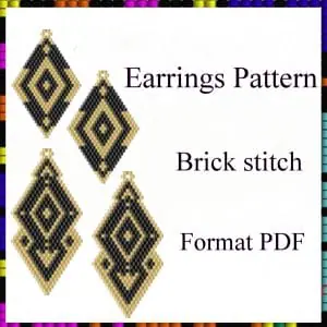 Brick stitch beaded earrings pattern