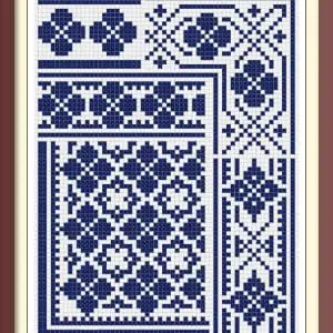 Borders Cross Stitch Pattern Antique Sampler