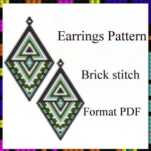 RHOMBUSES Brick stitch beaded earrings pattern PDF file