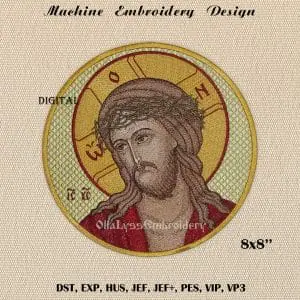 Jesus Christ with crown of thorns embroidery design