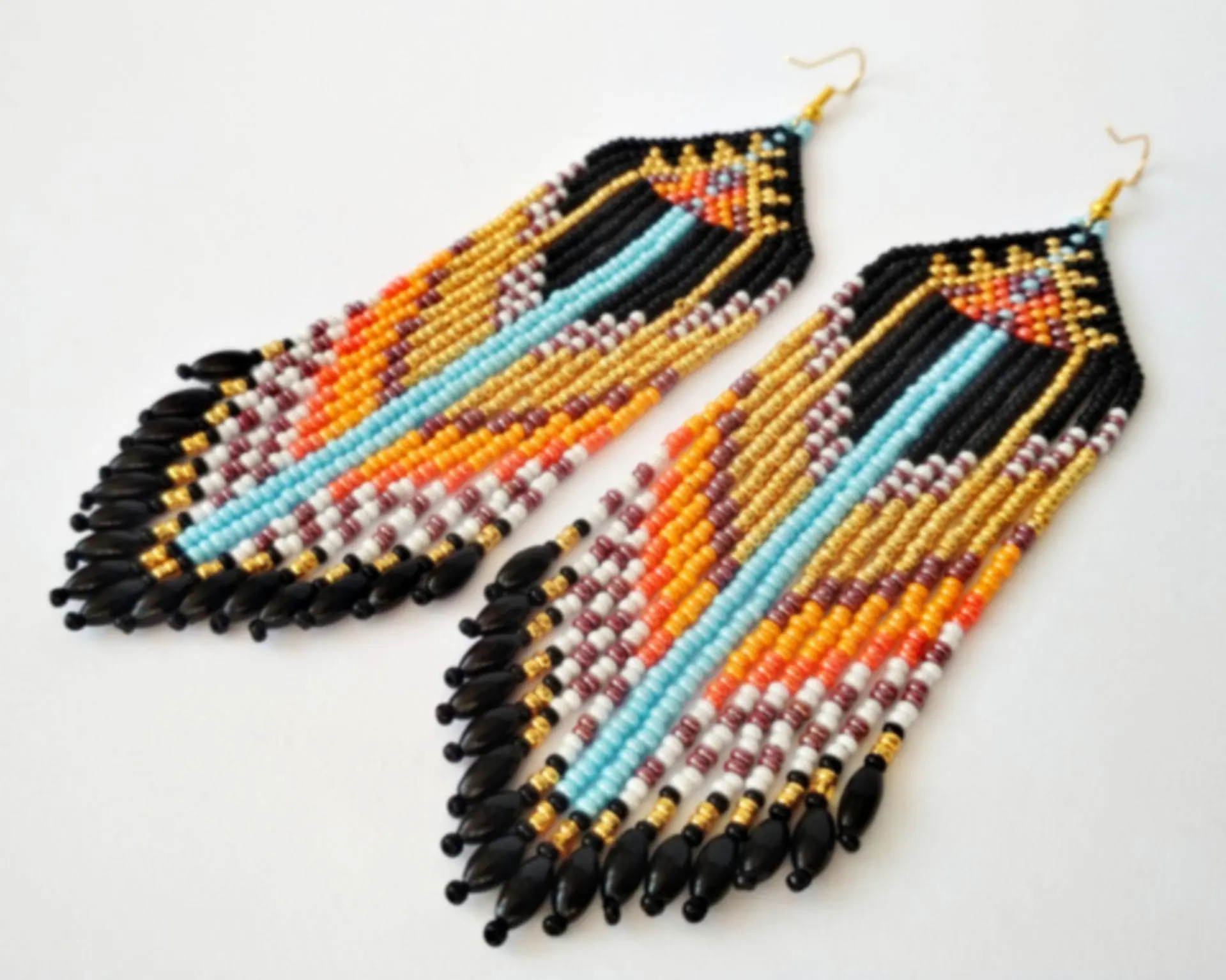 Beaded fringe earrings pattern Brick stitch pattern PDF file 3 Beaded fringe earrings pattern Brick stitch pattern