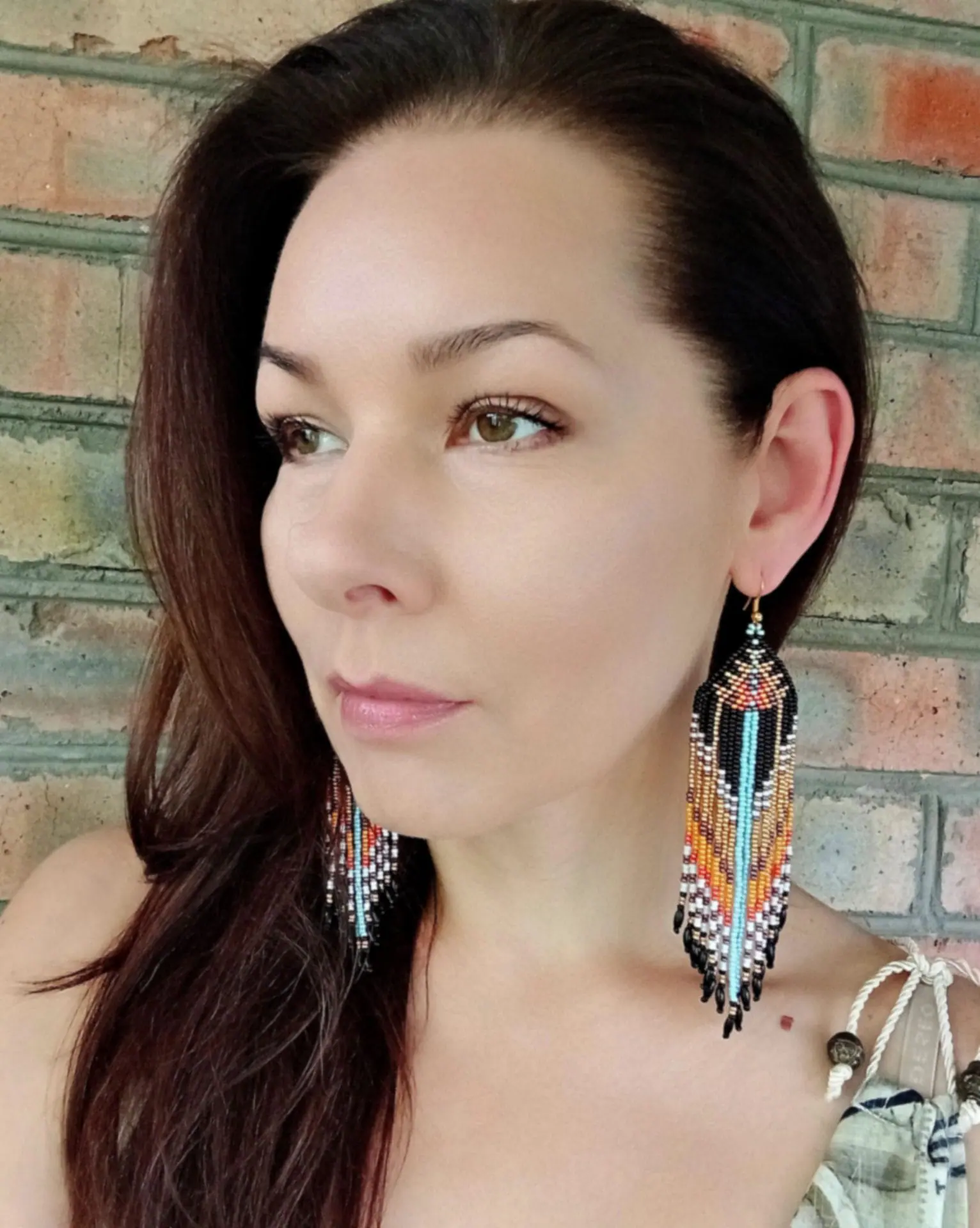Beaded fringe earrings pattern Brick stitch pattern PDF file 4 Beaded fringe earrings pattern Brick stitch pattern
