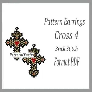 Cross 4 bead earrings pattern Cross bead pattern Olegirabeadpatterns