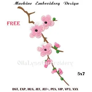 Cherry blossom embroidery design - Free
