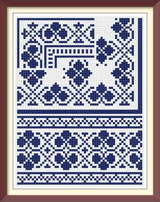 Borders Cross Stitch Pattern Antique Sampler - Image 2
