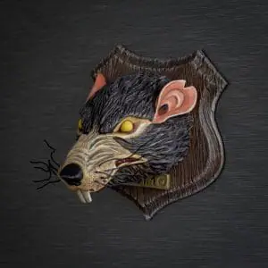 Trophy head of a rat of the first level, souvenir