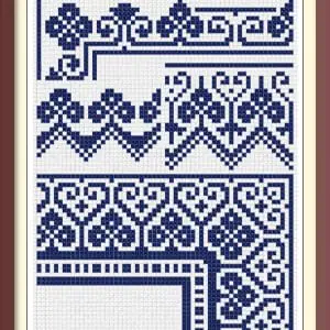 Borders Cross Stitch Pattern Antique Sampler
