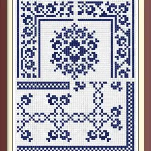 Borders Cross Stitch Pattern Antique Sampler