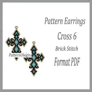 Cross 6 bead earrings pattern Cross bead pattern Olegirabeadpatterns