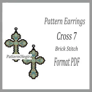 Cross 7 bead earrings pattern Cross bead pattern Olegirabeadpatterns