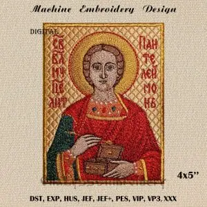 The Holy Great Martyr Panteleimon embroidery design