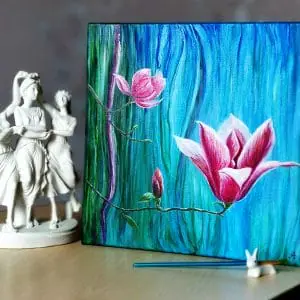 Magnolia oil painting wall decor modern original art