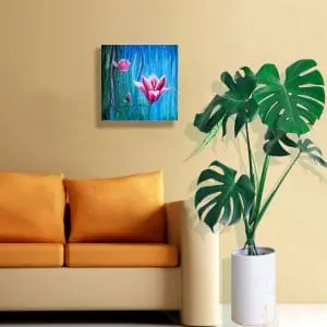 Magnolia oil painting wall decor modern original art