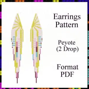 Peyote stitch pattern Beaded fringe earrings pattern PDF file