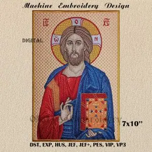 Jesus Christ Pantocrator embroidery design