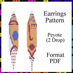 Beaded fringe earrings pattern Peyote stitch pattern PDF file