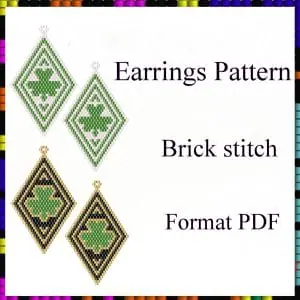Shamrock Earrings beading pattern Brick stitch pattern