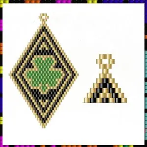 Shamrock Earrings beading pattern Brick stitch pattern