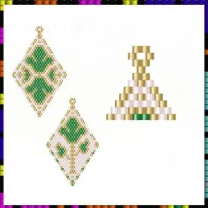 Earrings beading pattern Brick stitch pattern PDF file DIY