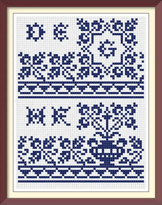 Borders Cross Stitch Pattern Antique Sampler 5 Plates - Image 6