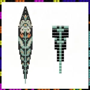 Beaded fringe earrings pattern Peyote stitch pattern PDF file