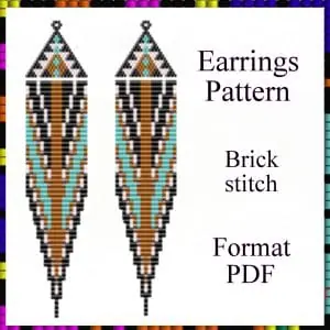 Beaded fringe earrings pattern Brick stitch pattern PDF file