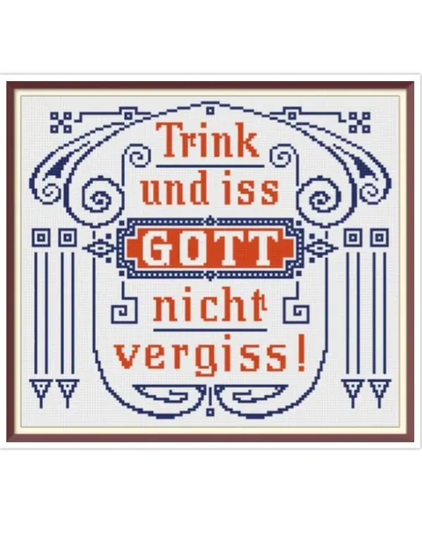 Slogan Cross Stitch Pattern Antique Sampler - Image 2