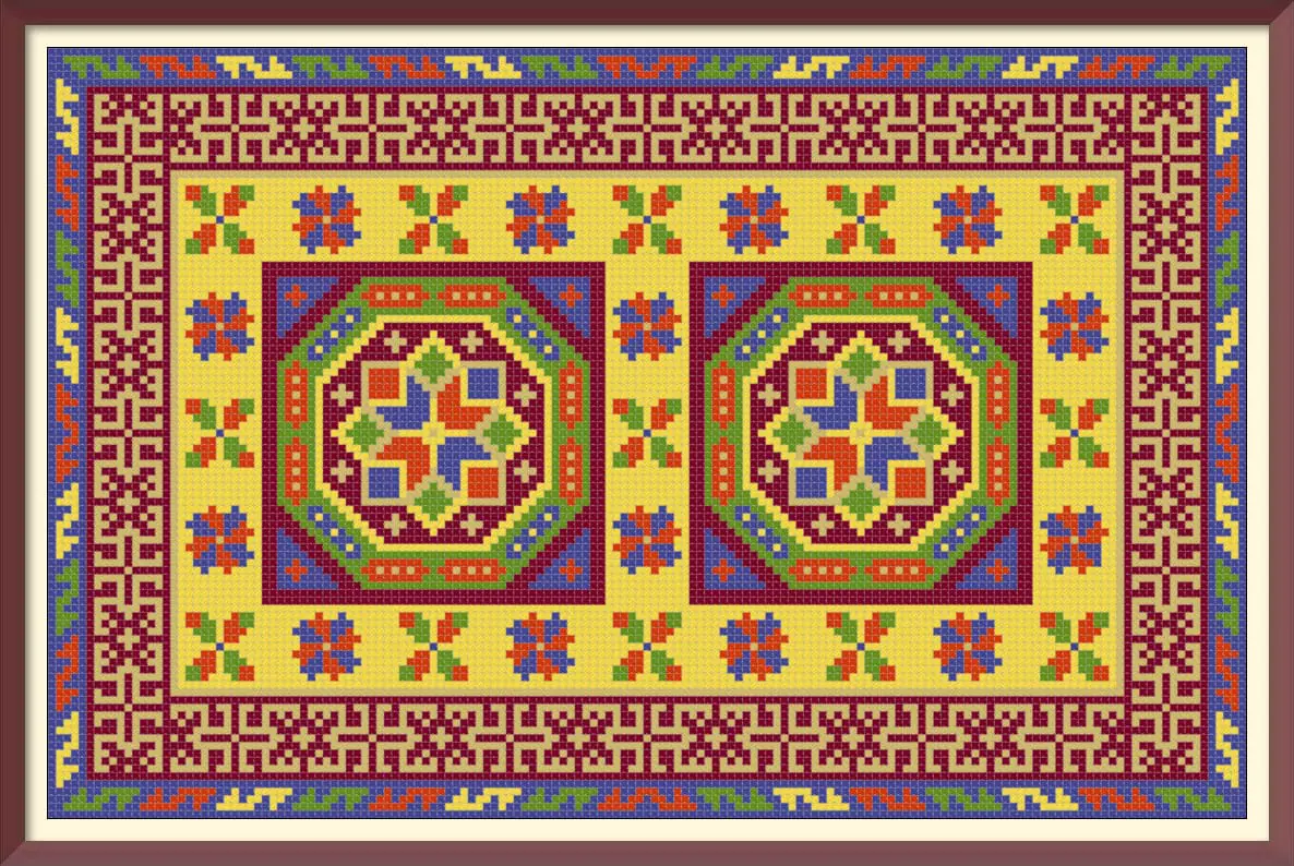DollHouse Carpet Cross Stitch Pattern Miniature for Needlepoint 3 DollHouse Carpet Cross Stitch Pattern Miniature for Needlepoint - Image 3