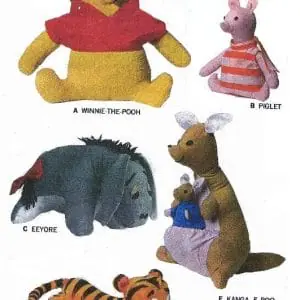 Winnie Pooh Vintage Sewing Pattern and Friends