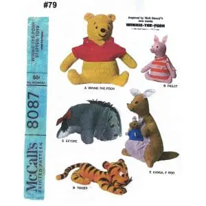 Winnie Pooh Vintage Sewing Pattern and Friends