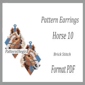 Horse 10 bead pattern Horse earrings pattern Beading patterns Olegirabeadpatterns