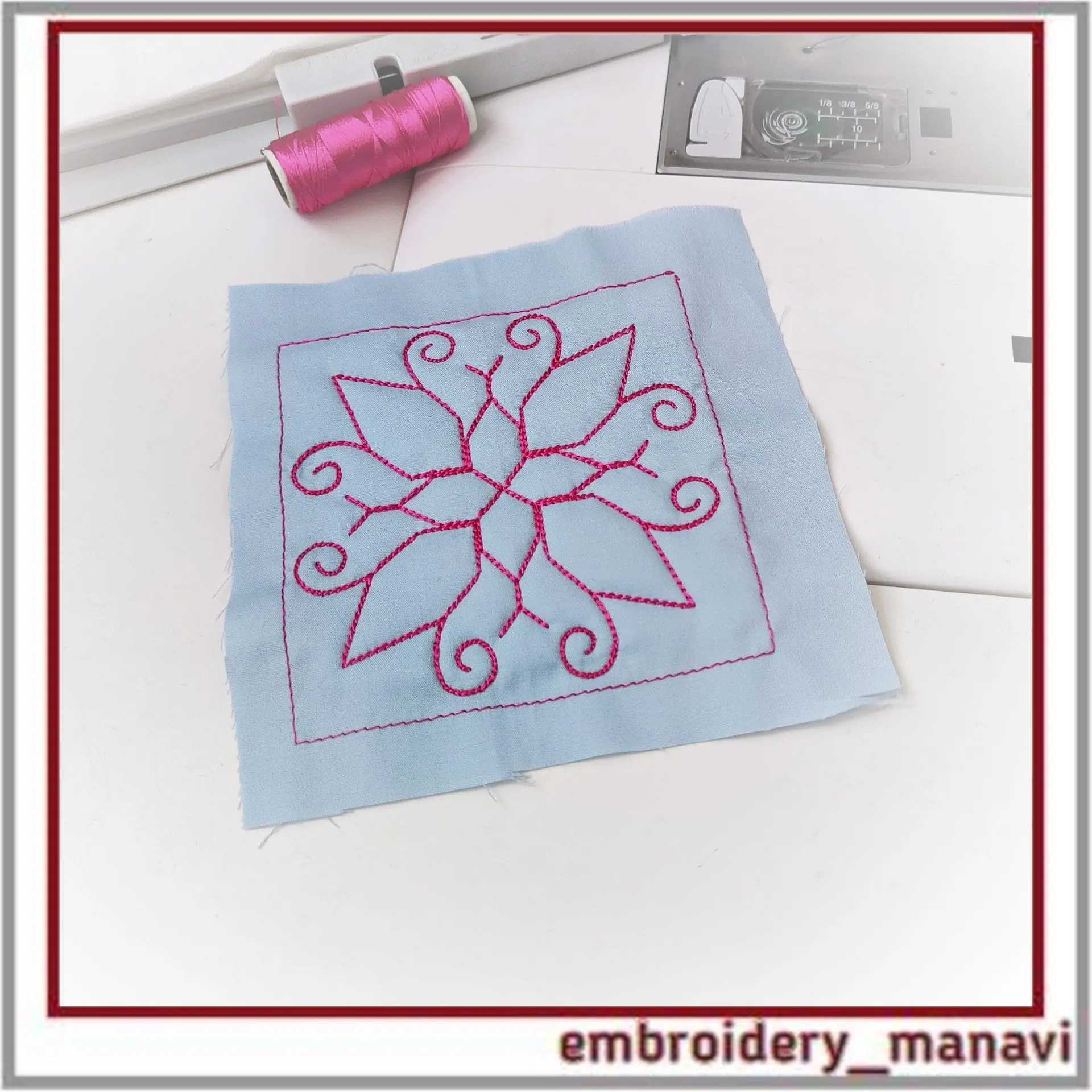 Quilt Block 37 Quilting with floral plant patterns 5 Quilt Block 37 Quilting with floral plant patterns - Image 5