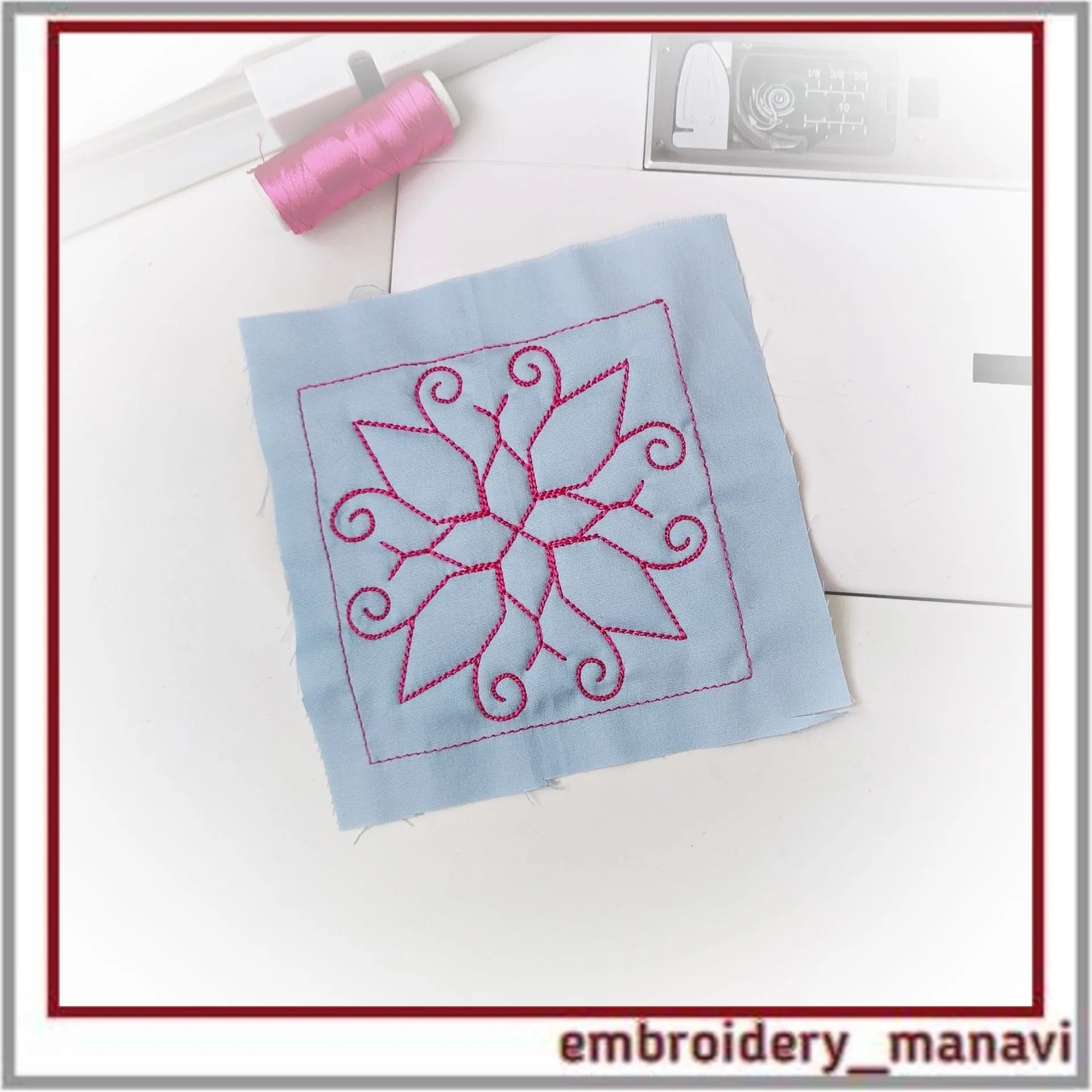 Quilt Block 37 Quilting with floral plant patterns 3 Quilt Block 37 Quilting with floral plant patterns - Image 3
