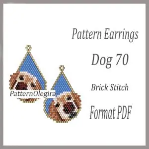 Dog 70 bead pattern Dog earrings pattern Beading patterns Olegirabeadpatterns