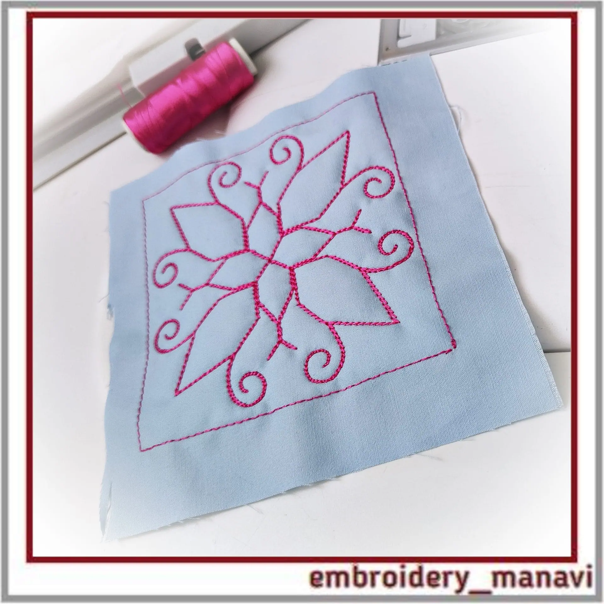 Quilt Block 37 Quilting with floral plant patterns 4 Quilt Block 37 Quilting with floral plant patterns - Image 4