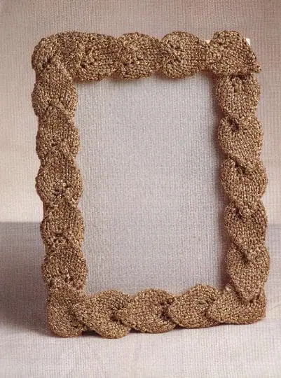 Vintage Knitting Pattern Leaf Photo Frame