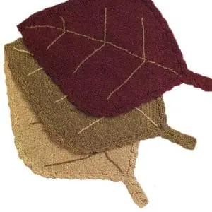 Vintage Knitting Pattern Cable Leaf Place Mat and Pillow