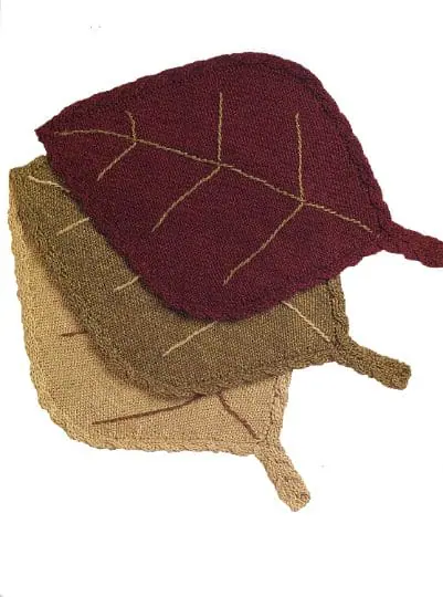 Vintage Knitting Pattern Cable Leaf Place Mat and Pillow