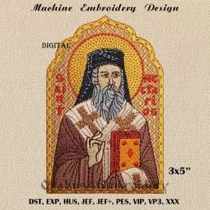Saint Nectarios 3x5" embroidery design