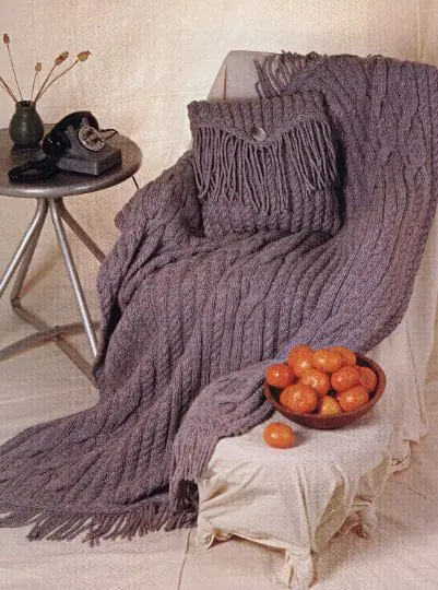 Vintage Knitting Pattern Cables and Cables Afghan and Pillow 1 Vintage Knitting Pattern Cables and Cables Afghan and Pillow