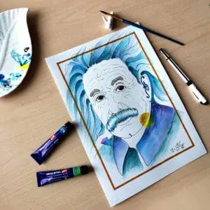 Albert Einstein acrylic painting Wall Home Decor original art